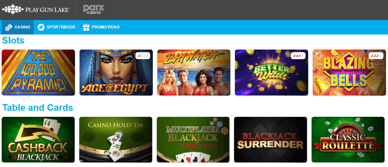Lakes Casino games