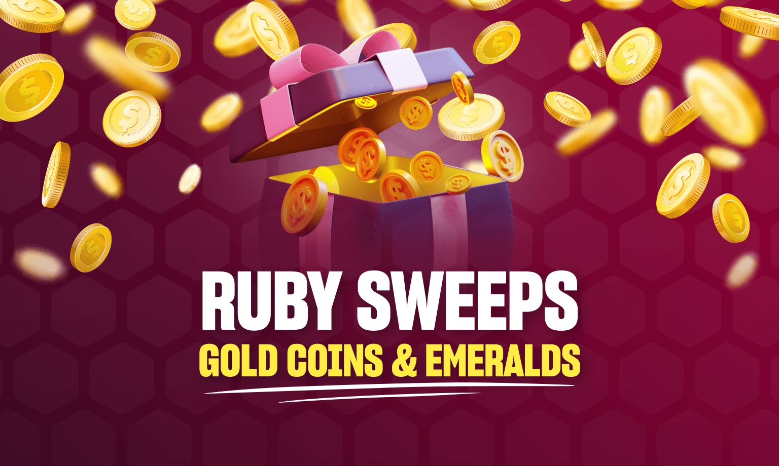 Ruby Sweeps Gold Coins & Emeralds
