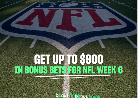 NFL Week Six Promos: Get up to $900 in bonus bets