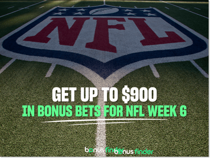 NFL Week Six Promos: Get up to $900 in bonus bets