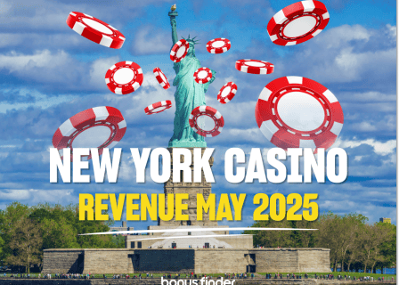 New York land-based casino revenue May 2025