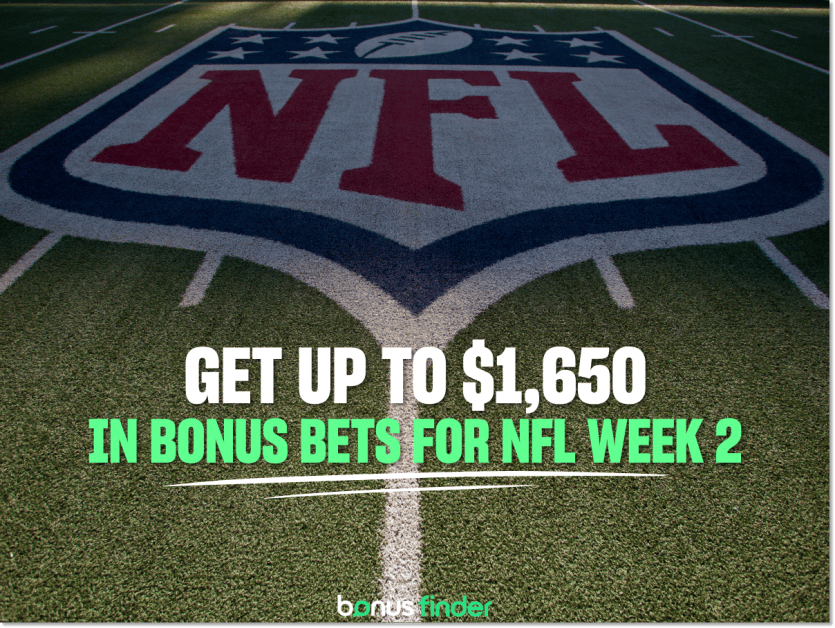 NFL Week Two Promos: Get up to $1,650 in bonus bets
